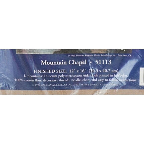 Candamar Embellished Cross Stitch Kit #51113 Mountain Chapel Thomas Kinkade - Picture 3 of 5
